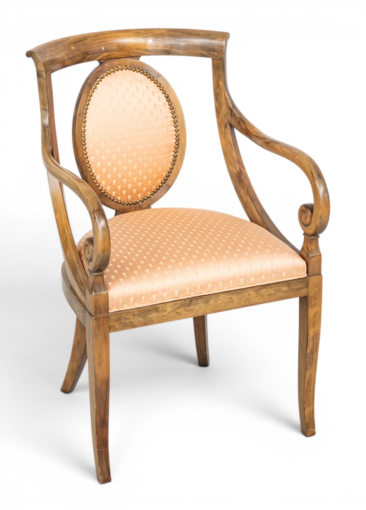 Walnut Open Arm Occasional Chair H 35" W 22" Depth 22" (1 of 8)