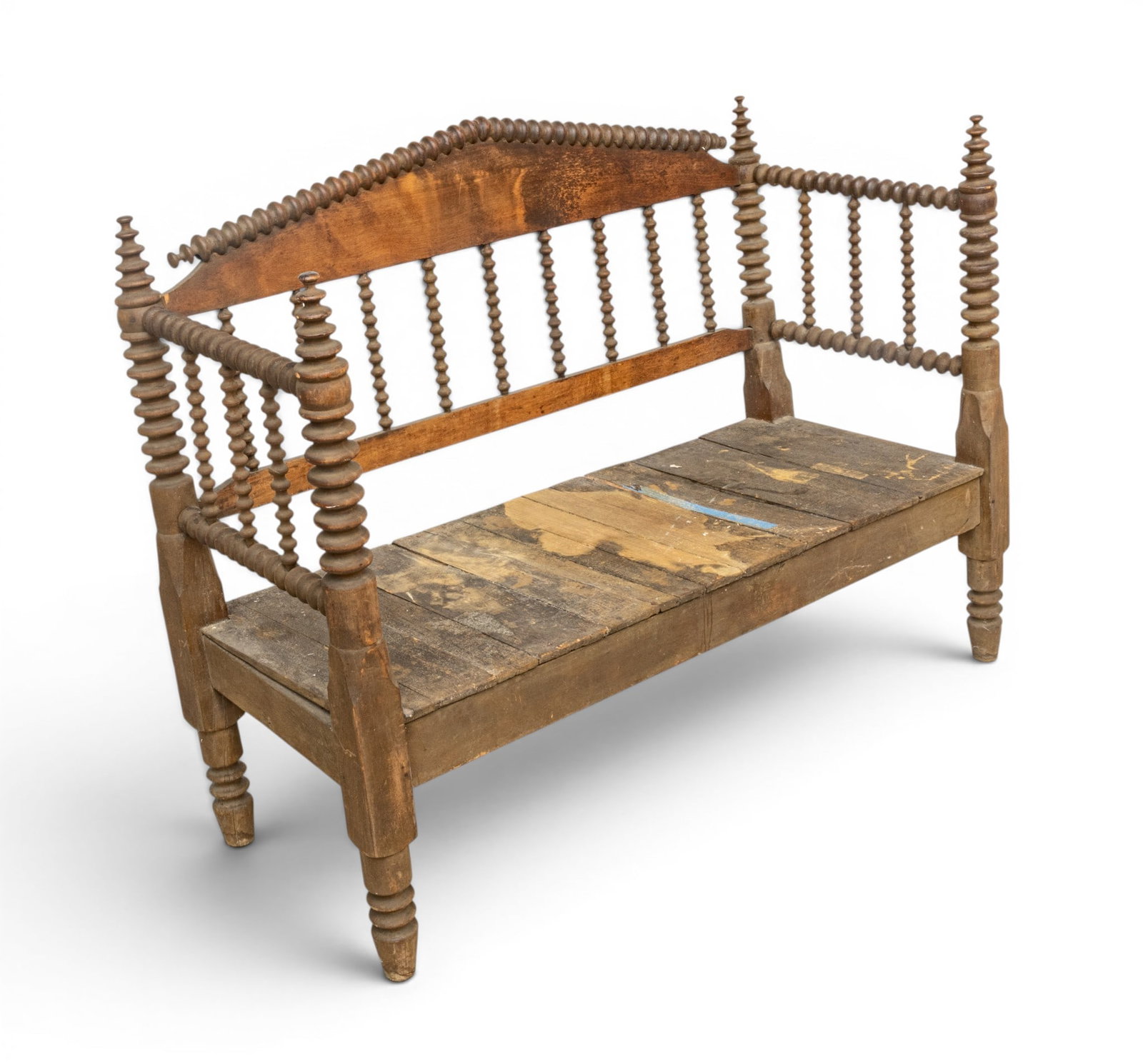 Wooden Spool Spindle Bench 1910, H 39.5" W 52" Depth 22" (1 of 9)