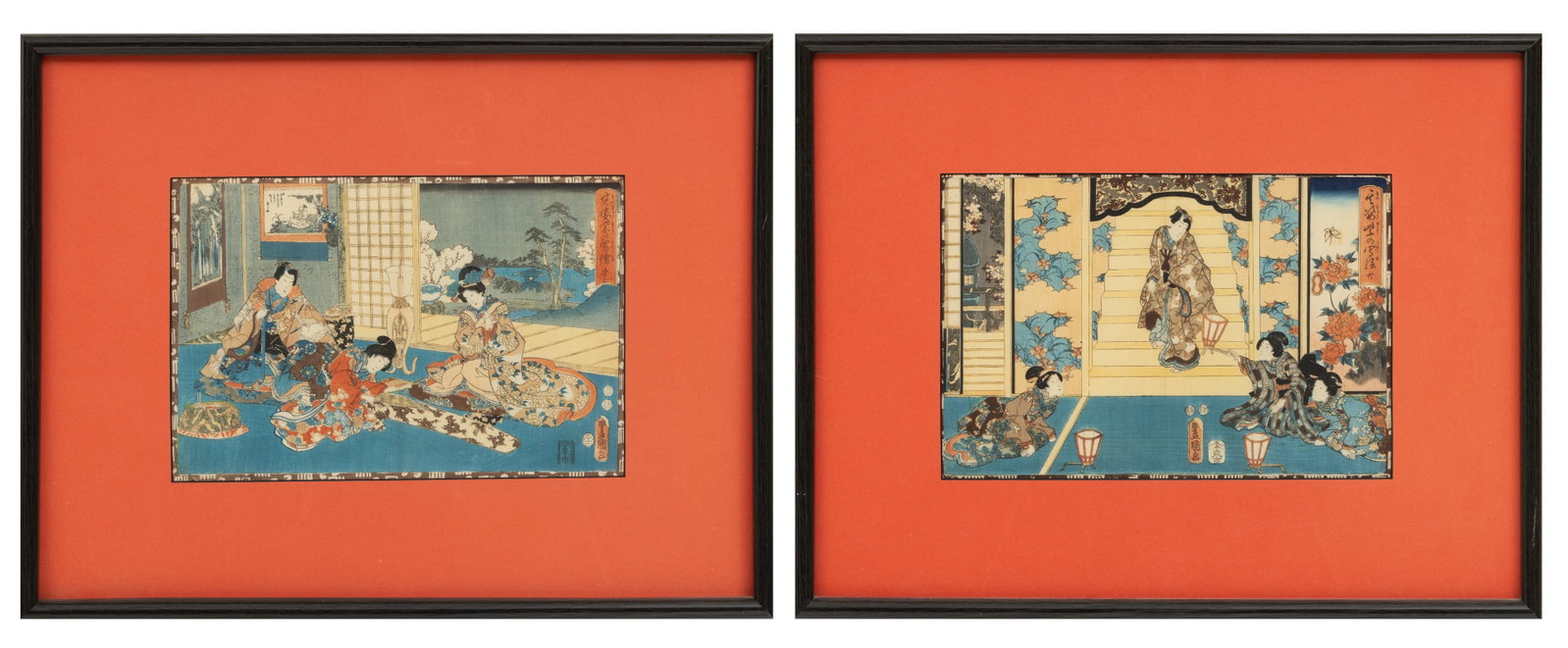 Utagawa Kunisada (Toyokuni Iii) (Japanese, 1786-1865) Japanese Pair of Woodblock Prints 1847-1852, H (1 of 11)