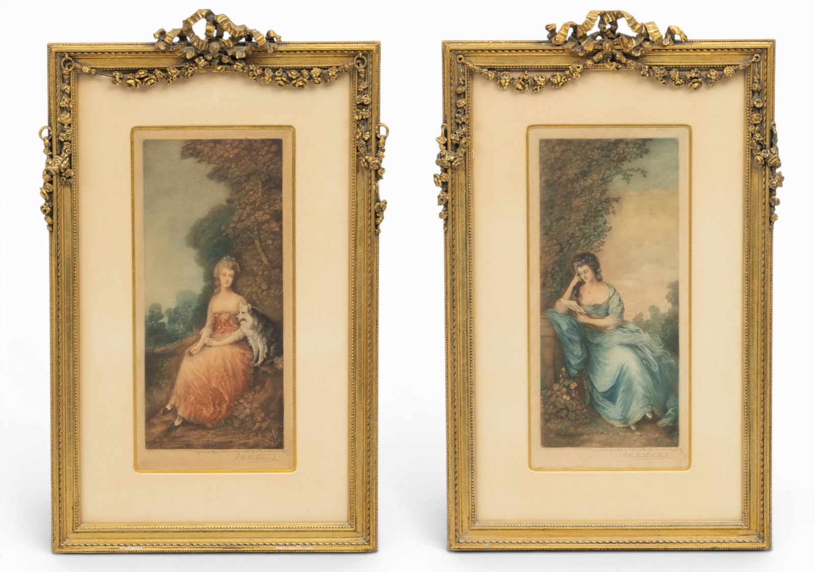 After Thomas Gainsborough (English, 1727-1788) Mezzotints on Paper, Ca. 1901, 'Mrs. Robinson and (1 of 13)