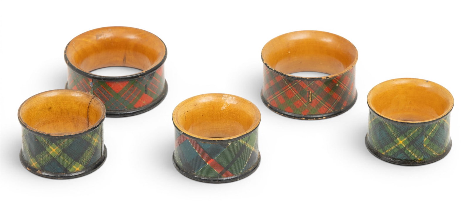 Tartan Ware Napkin Rings Late 19th/early 20th Century, Dia. 2" 5 PCS (1 of 2)