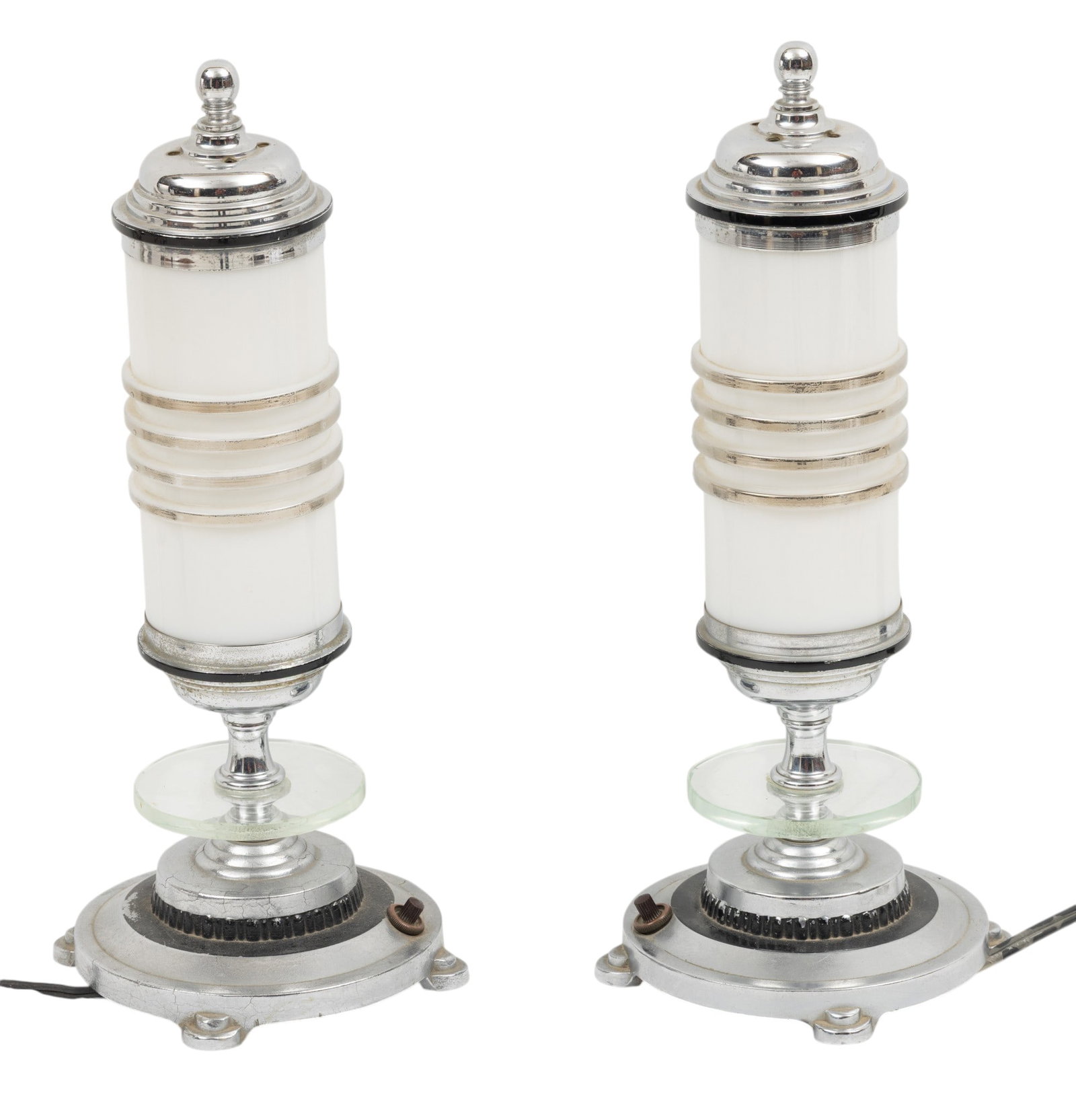 Rembrandt Art Deco Buffet Lamps, Ca. 1930, H 12" 1 PAIR (1 of 2)