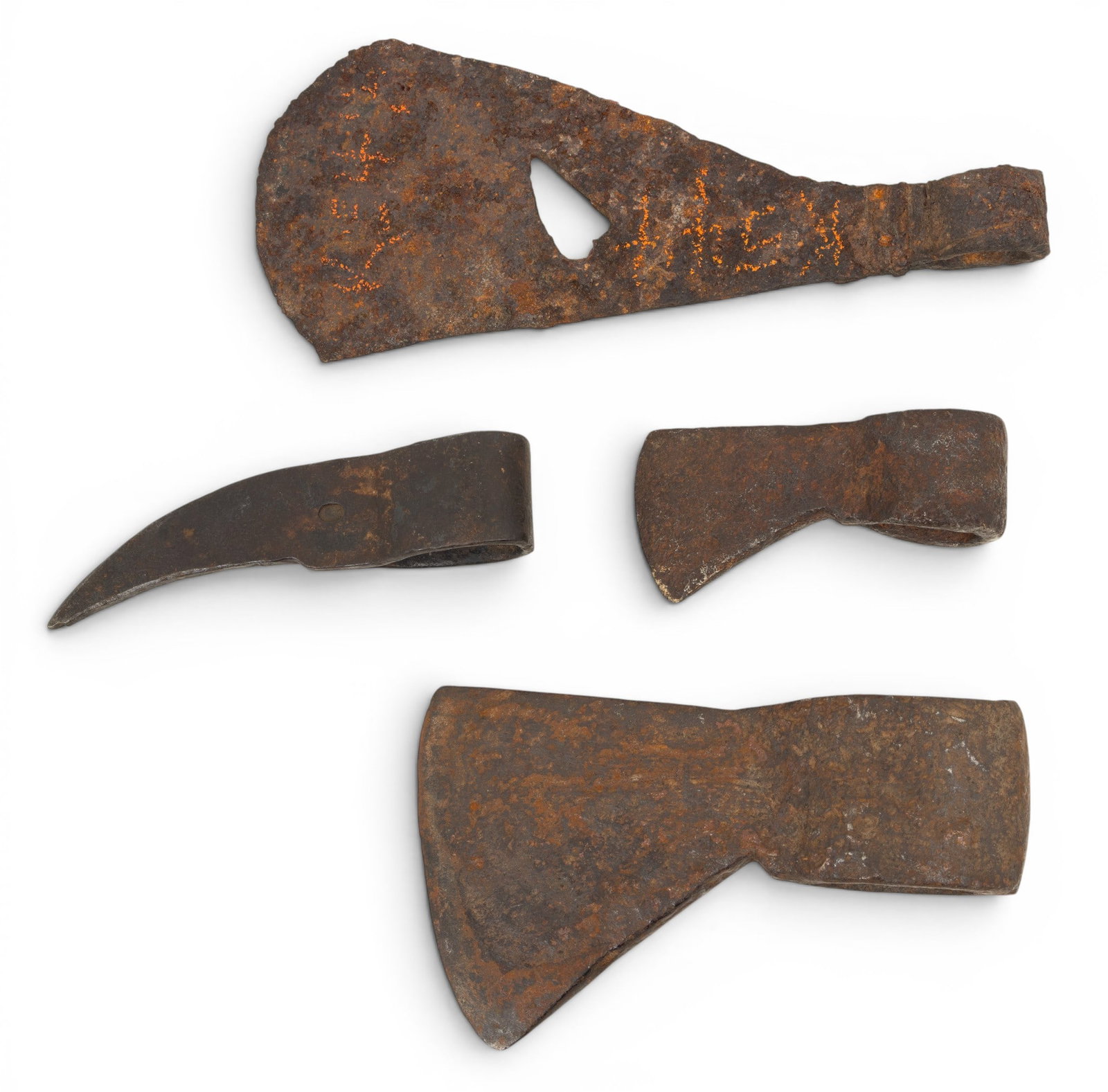 Native American Iron Pipe and Pick Tomahawk Heads, Ca. 19th/early 20th C., 4 PCS (1 of 2)
