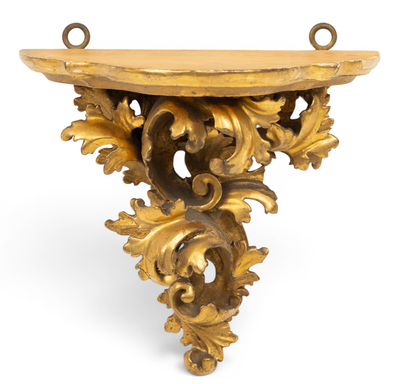 Florentine Rococo Carved Wood with Gold Leaf Shelf H 9" W 8.5" (1 of 2)