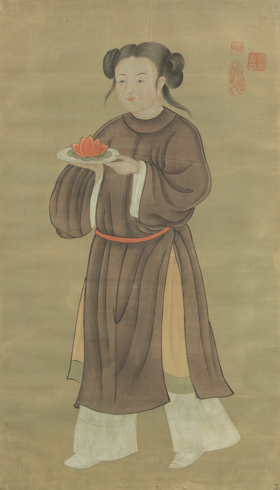 Chinese Watercolor and Gouache on Silk, H 36" W 20.5" (1 of 6)