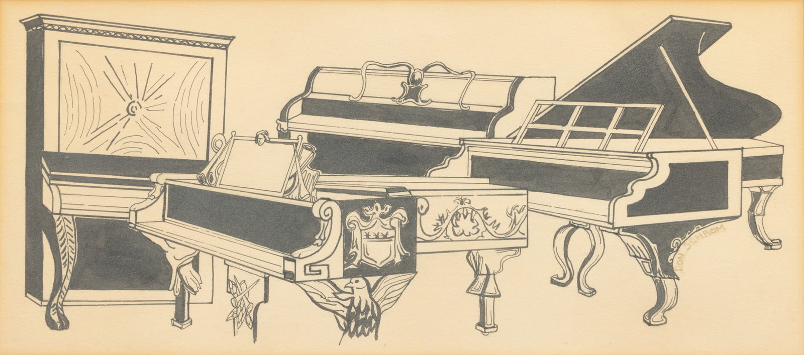 Original Drawing by Donald Schrom Given to Marianne Endicott When She Was President of Junior (1 of 5)