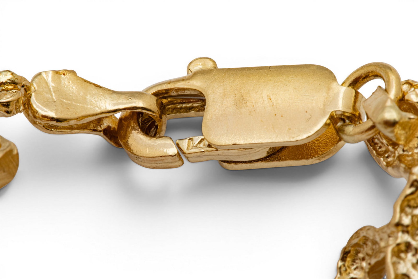14k Yellow Gold Turtle Link Bracelet L 7.5" 27.6 g - 4