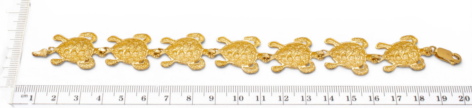 14k Yellow Gold Turtle Link Bracelet L 7.5" 27.6 g - 7