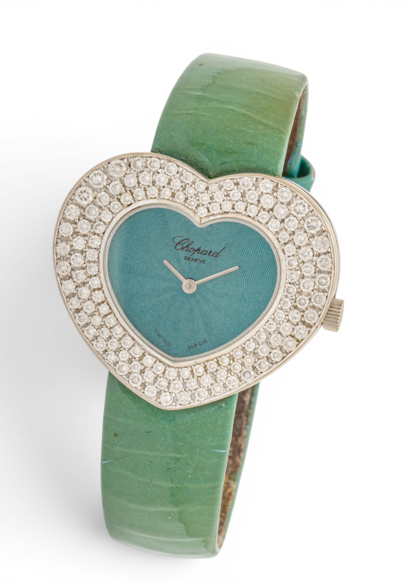Chopard (Switzerland) 18k White Gold and Diamond Wrist Watch 'Happy Sport Happy Heart', 45.3 g (1 of 5)