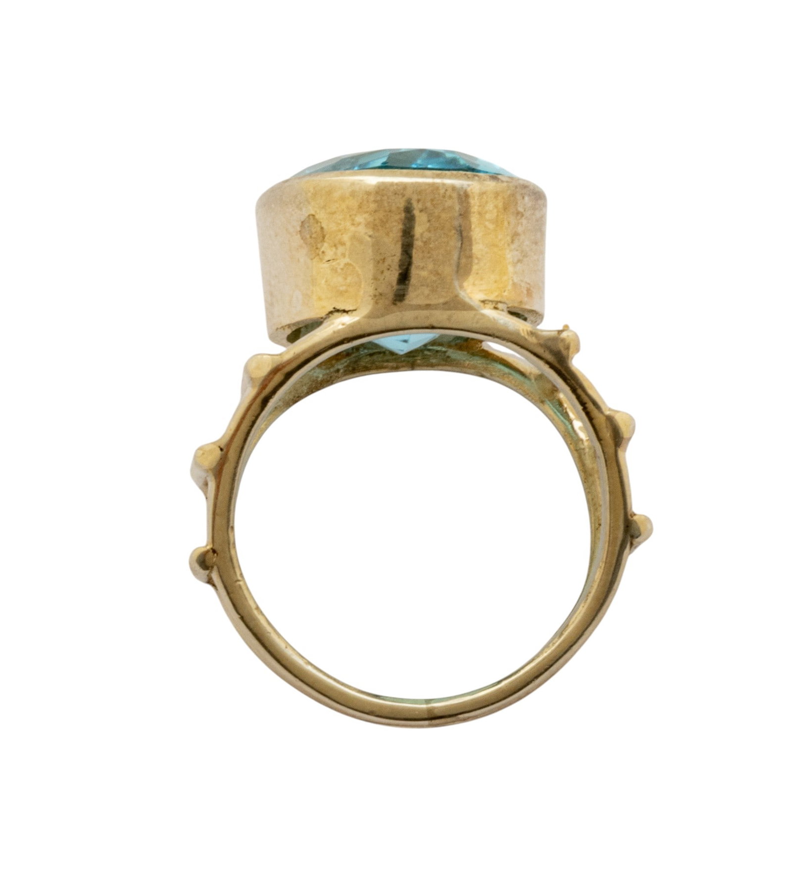 Blue Topaz Oval Ring, Silver Setting, Size 7 12 g 1 PC - 6