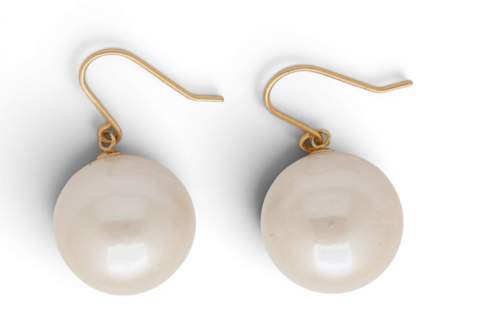 18k Yellow Gold and Cultured Pearl Dangle Earrings 9.3 g 1 PAIR (1 of 3)