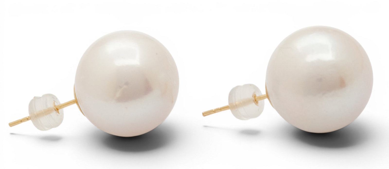 18k Yellow Gold and Cultured Pearl Stud Earrings 9.4 g 1 PAIR - 4