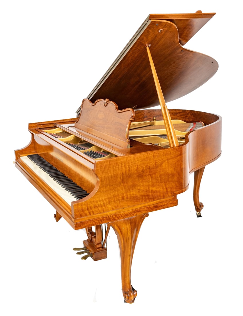 Baldwin Piano Company (American, Est. 1873) Walnut Case Model M Grand Piano 1964, SN: 16492, H 38" W (1 of 15)