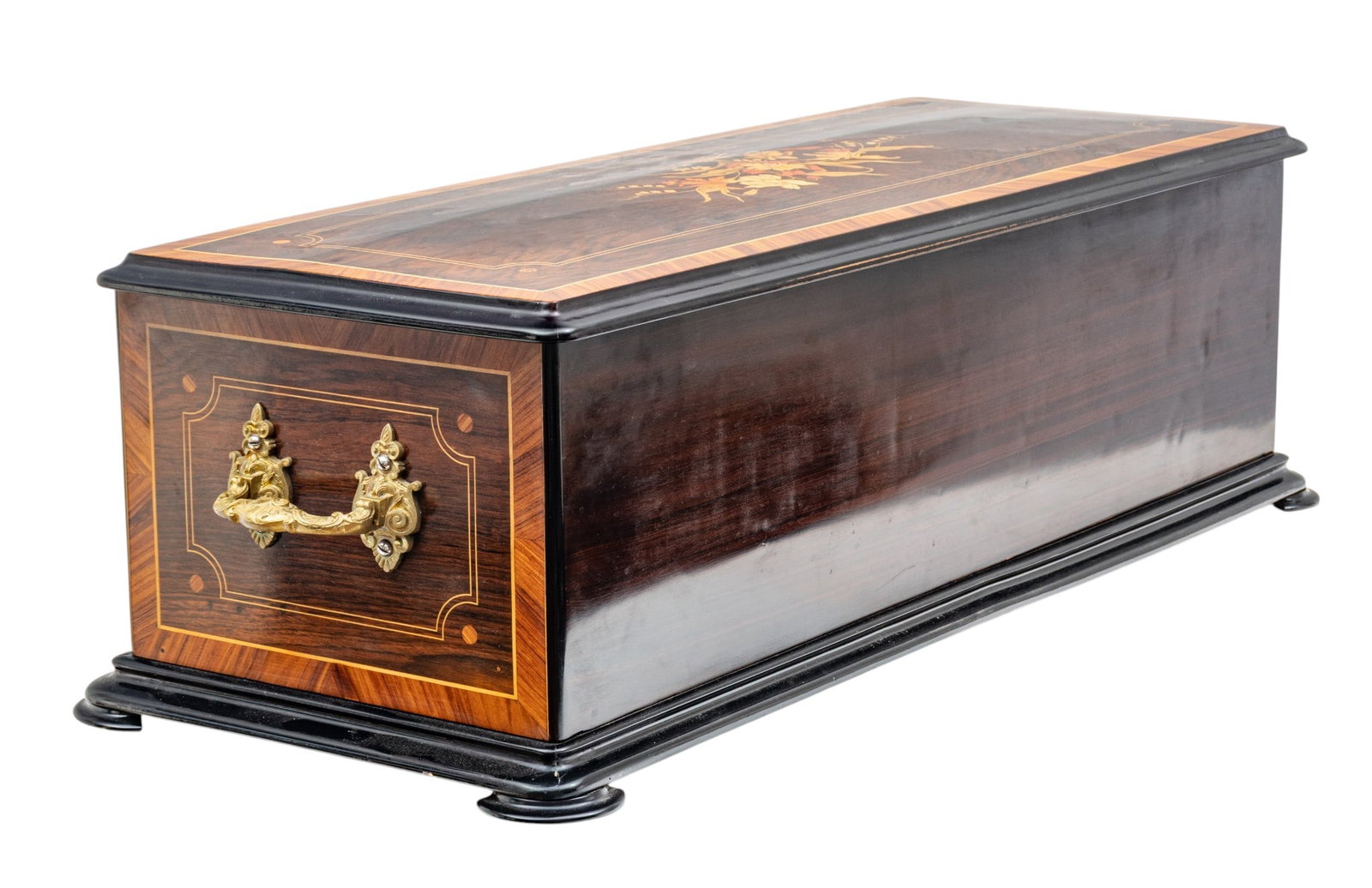 Swiss Victorian Rosewood and Marquetry Table Top Cylinder Music Box with Automata 1875-1895, - 13