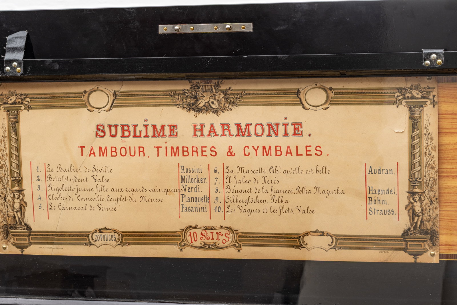 Swiss Victorian Rosewood and Marquetry Table Top Cylinder Music Box with Automata 1875-1895, - 4