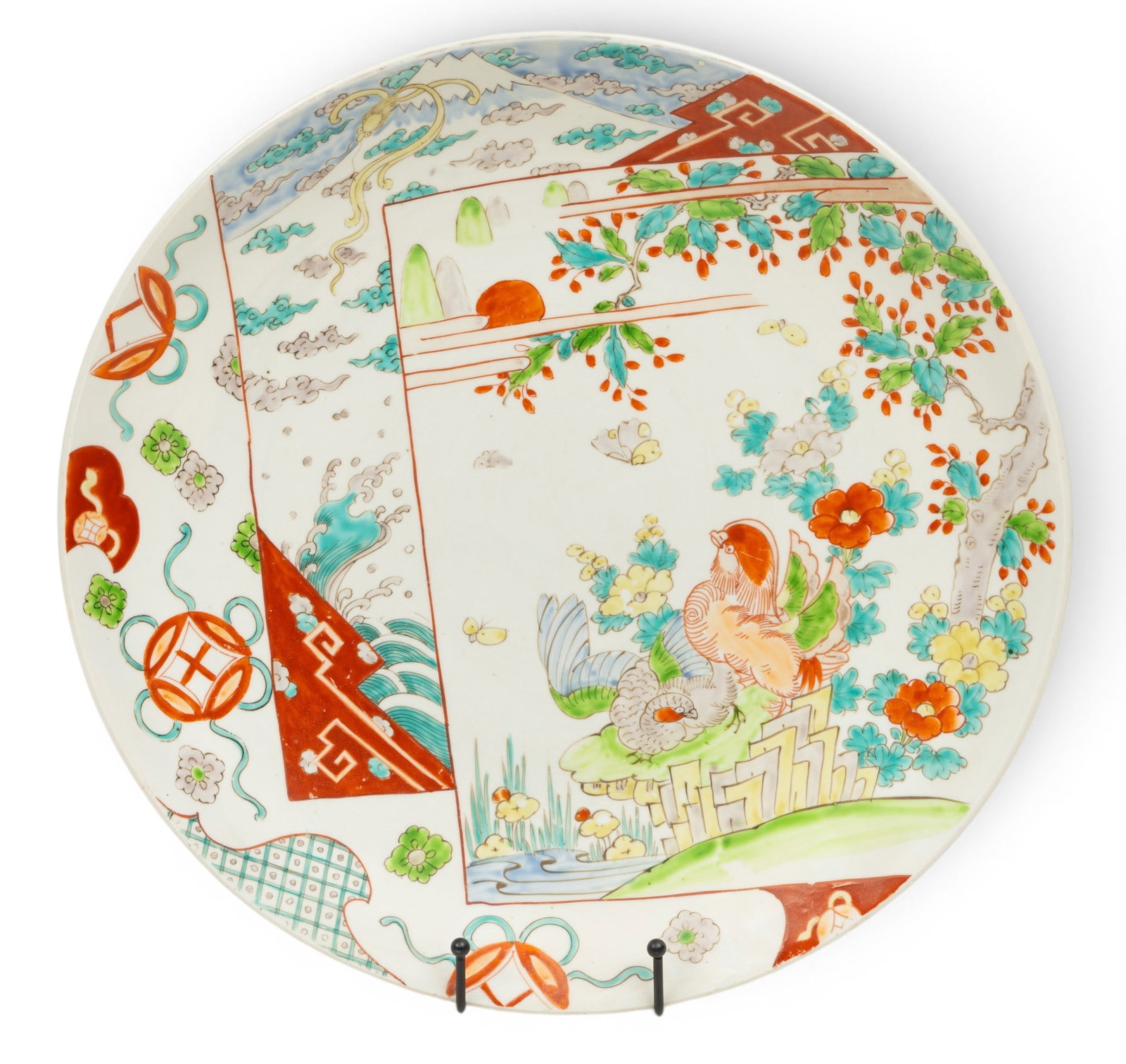 Japanese Imari Porcelain Hand Painted Charger 1900, Dia. 17" 1 PC (1 of 2)