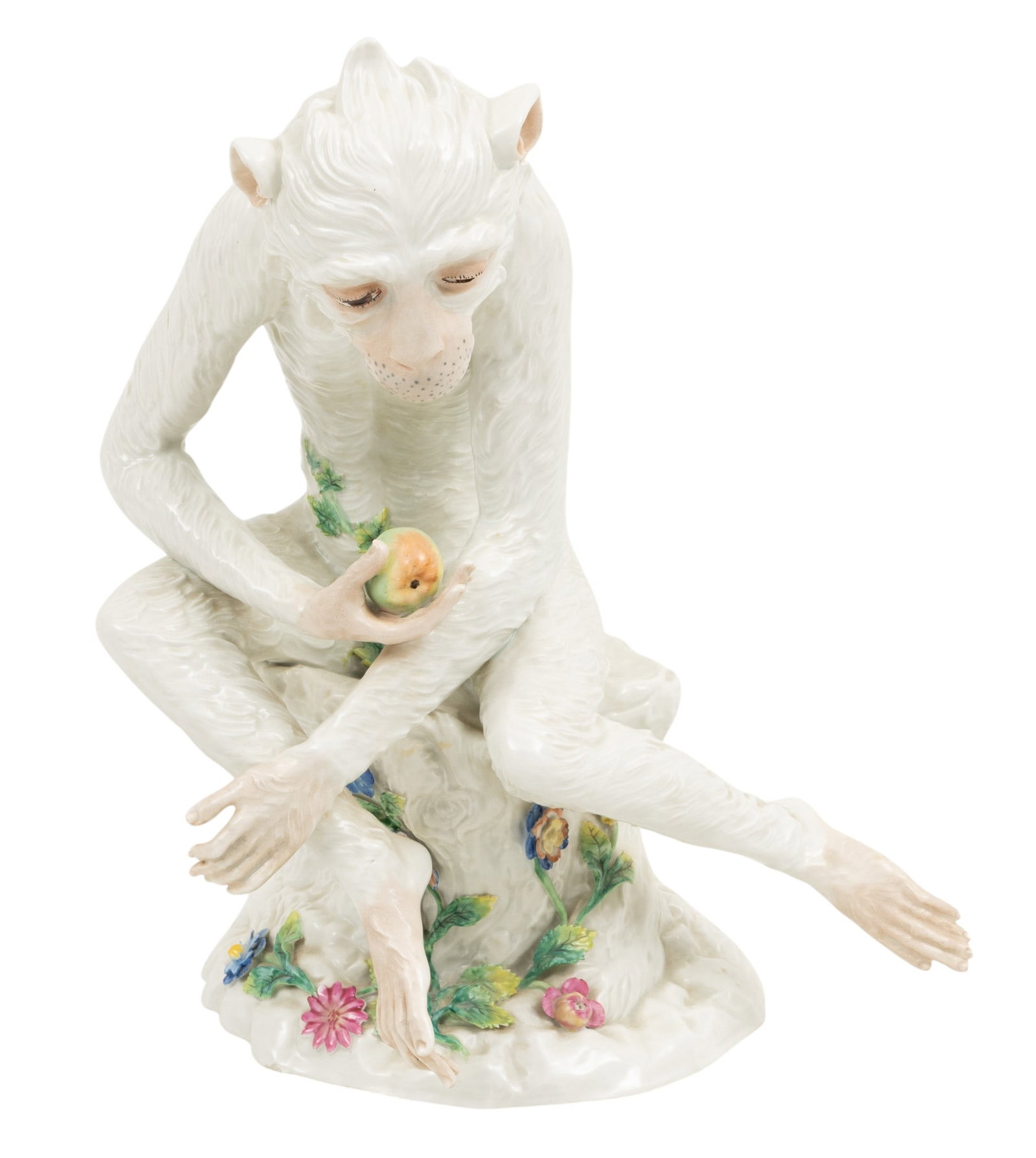 Dresden Porcelain Model of a Monkey Early 20th C., H 15" W 11" Depth 9.5" (1 of 5)