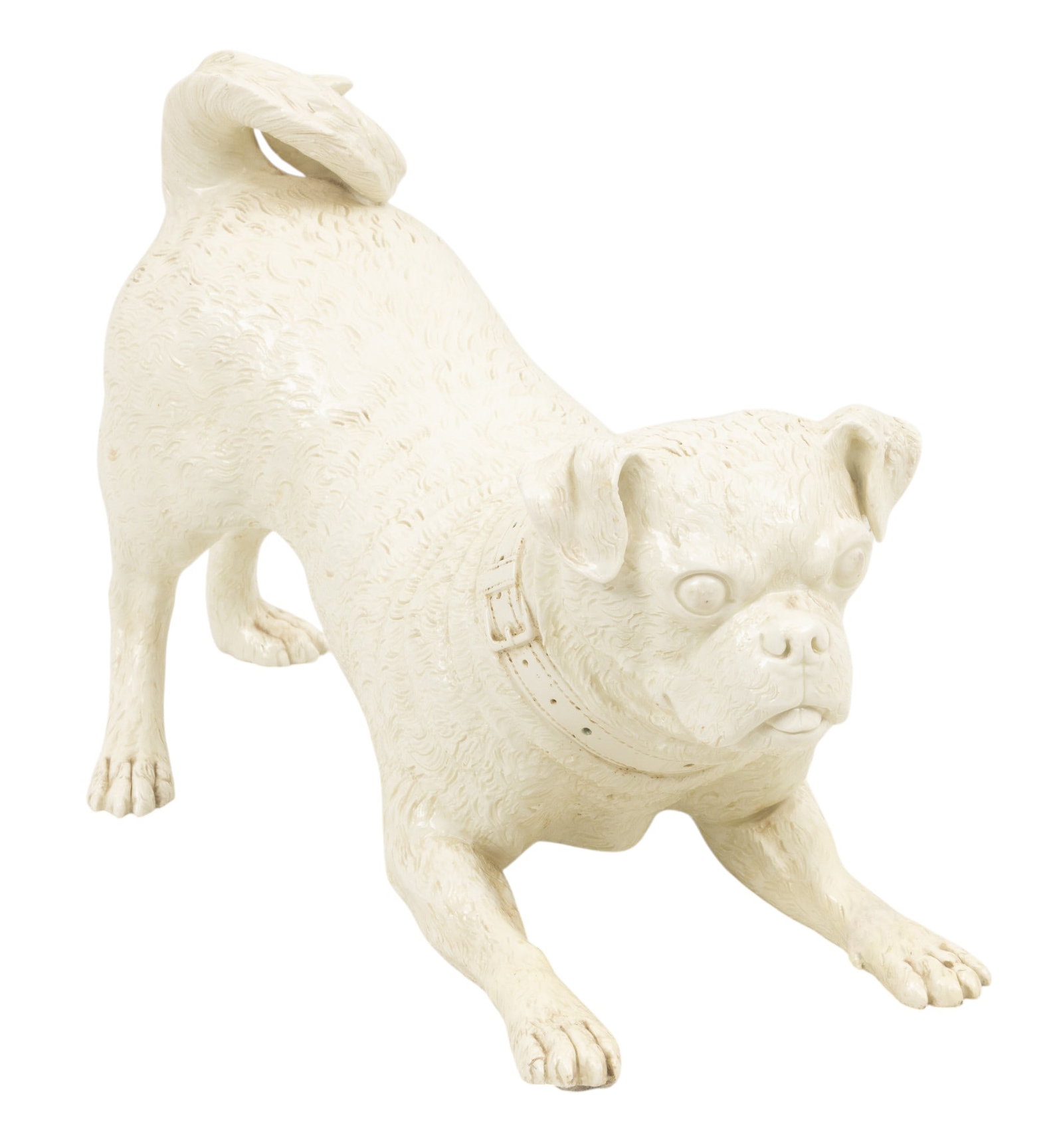 Worcester (English) Ceramic Pug Dog Early 19th C., H 11.5" W 7.5" L 20" (1 of 5)