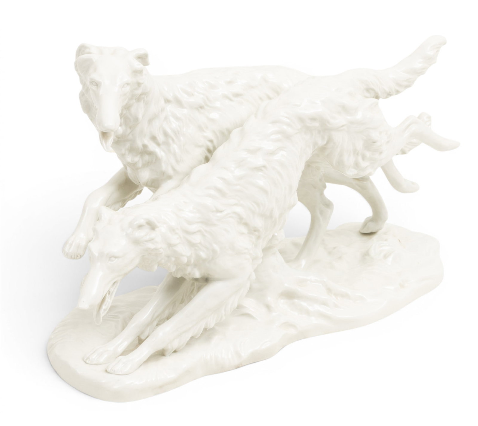 Scheibe Alsbach (German) Ceramic Sculpture of Borzoi Dogs 20th C., H 10" L 15" (1 of 6)