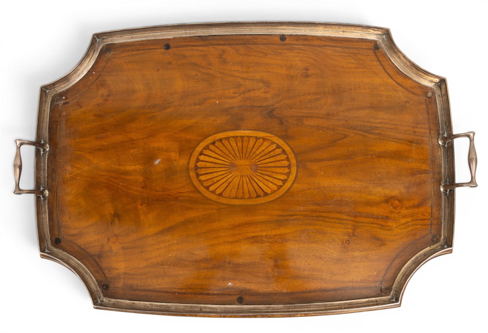 Tiffany & Co. (New York) Sterling Silver and Walnut Tray H 3.25" W 17" L 23" (1 of 5)