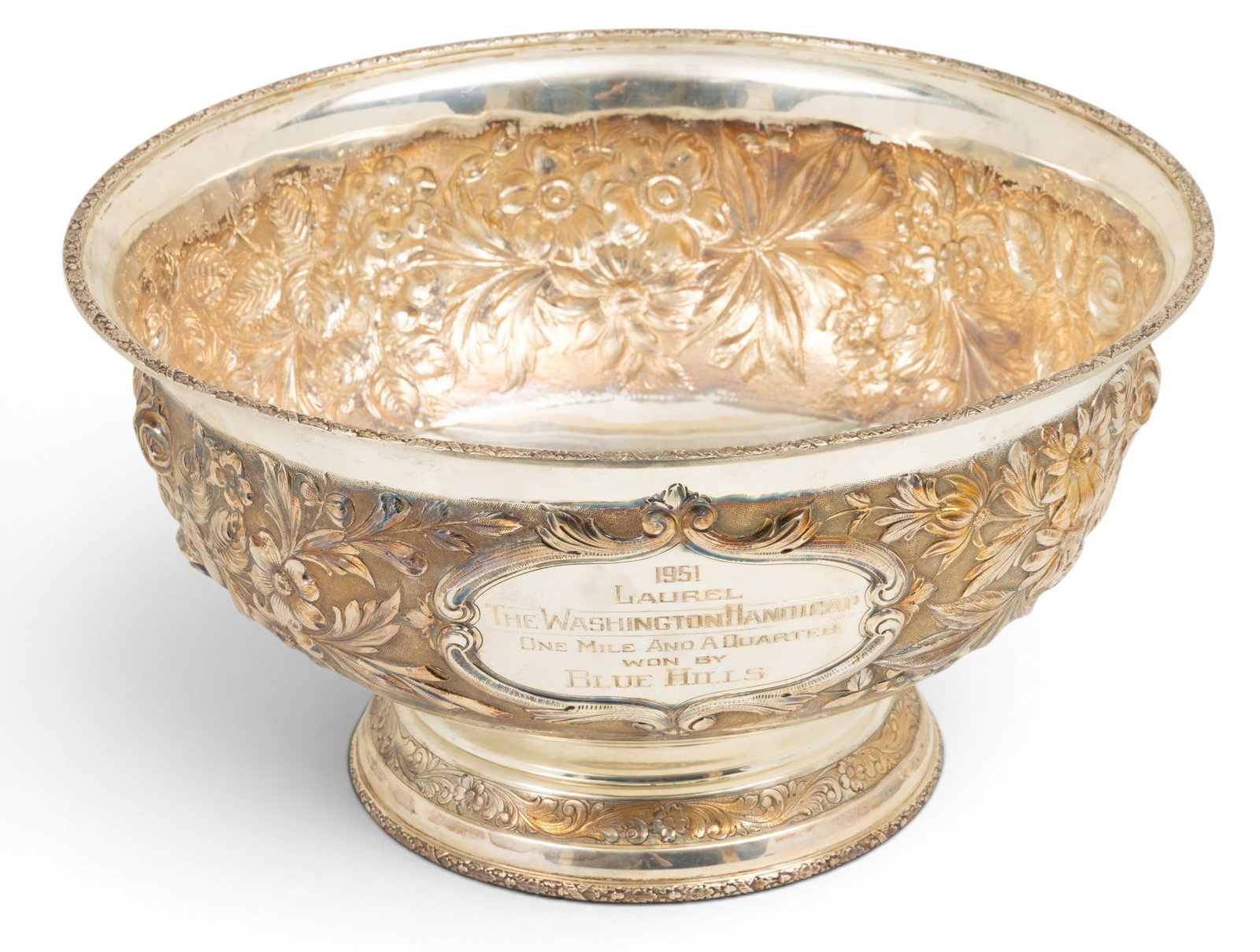 Schofield Silversmiths (Baltimore) Sterling Silver Repousse Punch Bowl, Ca. 1950, '1951 Washington (1 of 7)