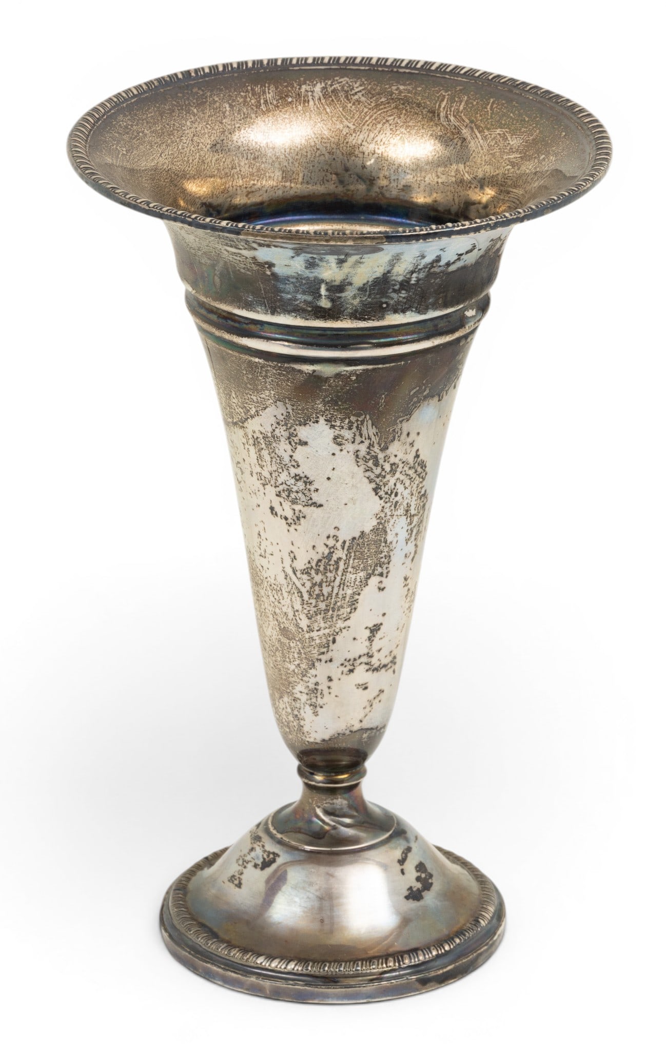Sterling Slver Trumpet Form Flower Vase H 8.5" (1 of 3)