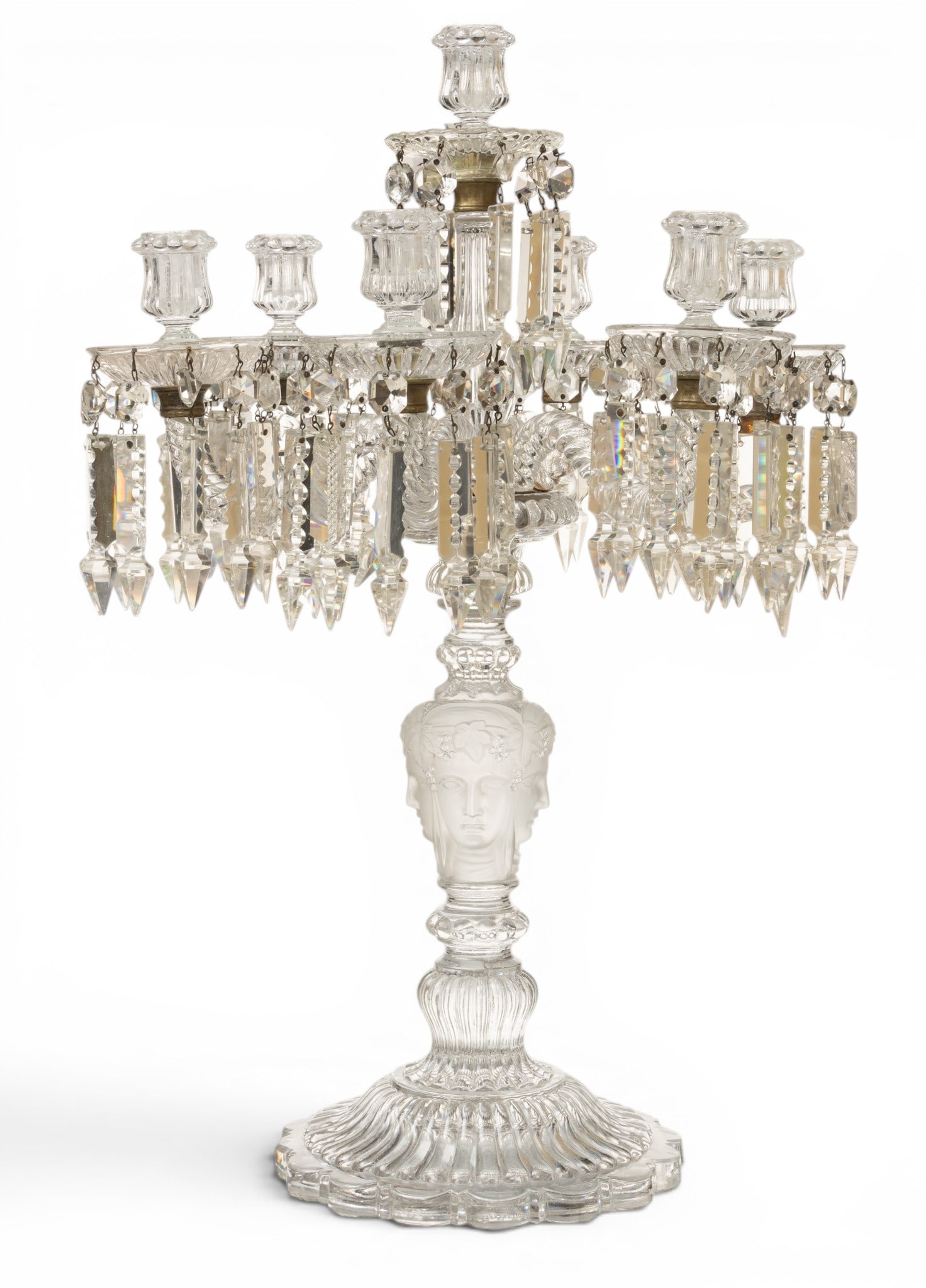 Baccarat (French, Est 1764) Crystal Candelabrum H 23" Dia. 15" 1 PC (1 of 4)