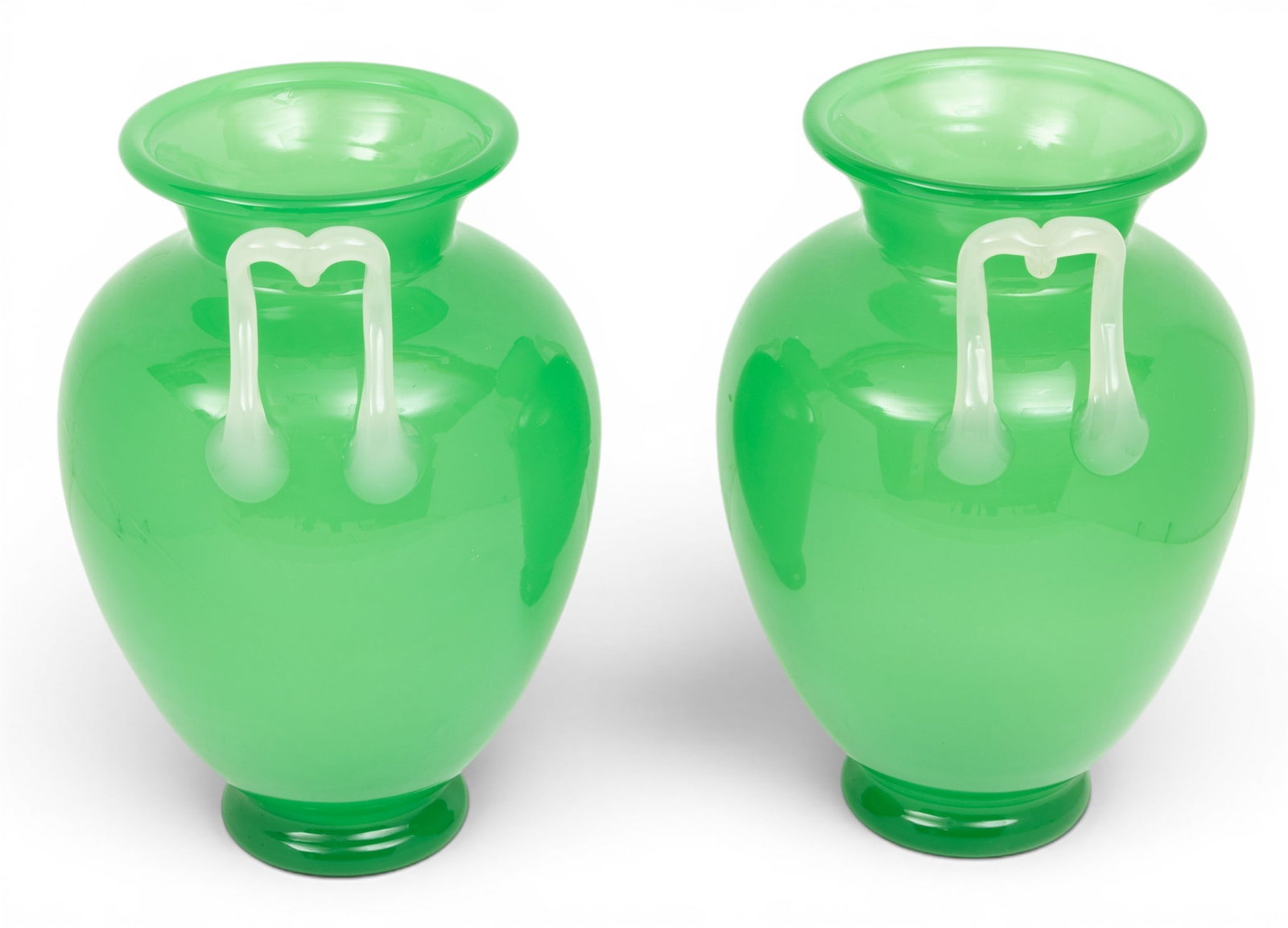 Frederick Carder for Steuben Glass Works (American, 1863-1963) Jade Art Glass Baluster Vases, Ca. - 2