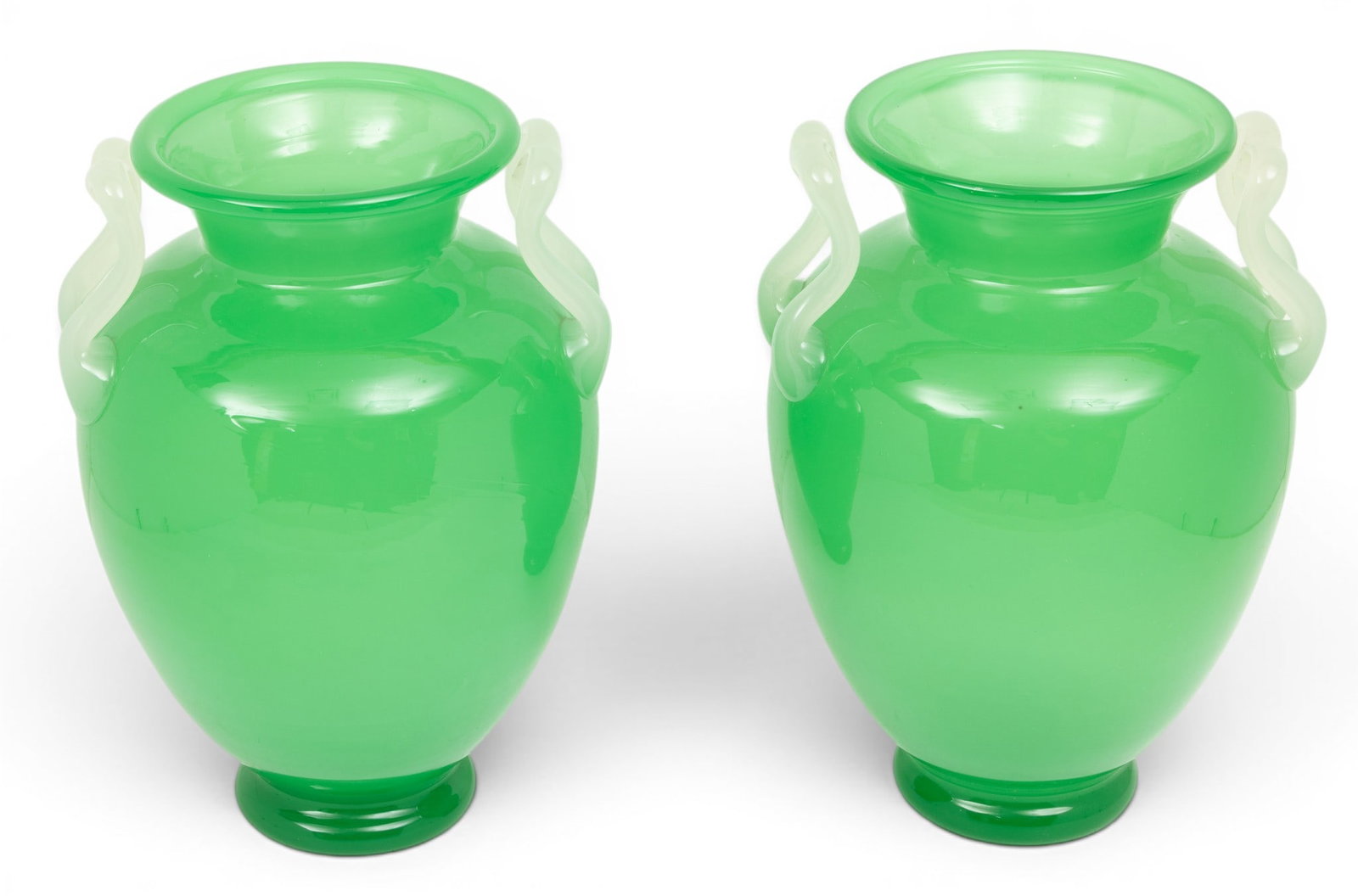Frederick Carder for Steuben Glass Works (American, 1863-1963) Jade Art Glass Baluster Vases, Ca. - 3