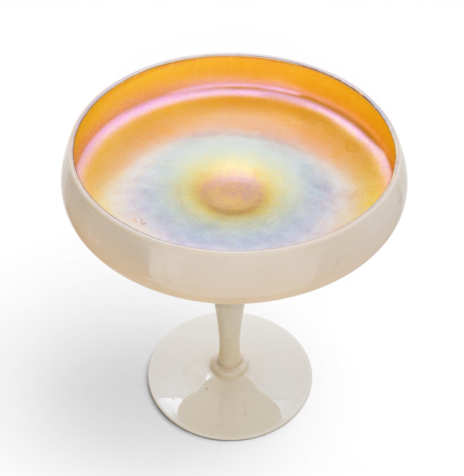 Frederick Carder for Steuben Glass Works (American, 1863-1963) Gold Aurene and Calcite Pedestal Base (1 of 7)