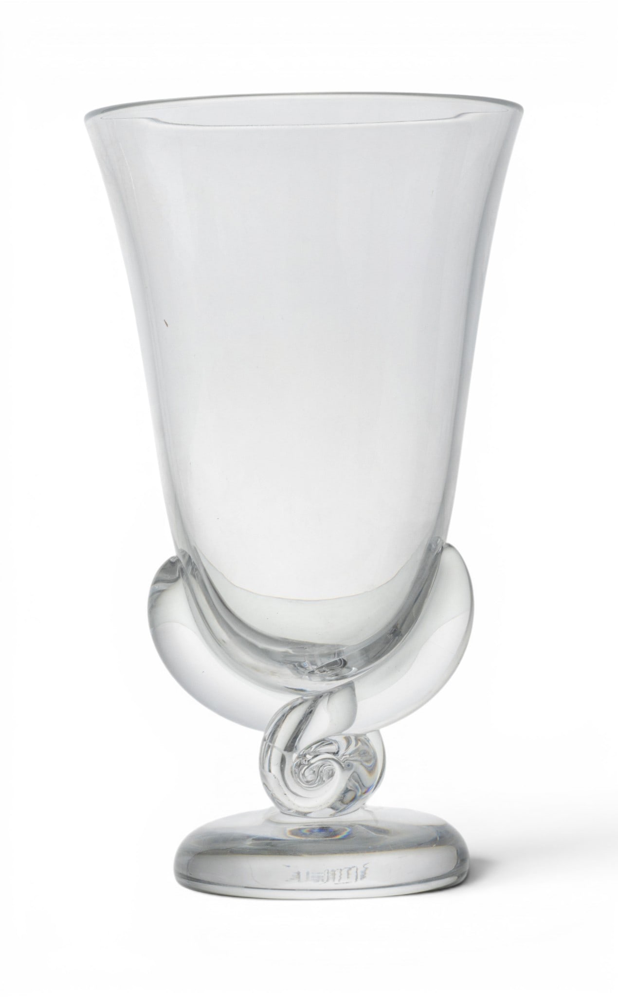George Thompson for Steuben Glass Works (American, 1913-1981) Blown Glass #7913 "Snail" Flower Vase, (1 of 7)