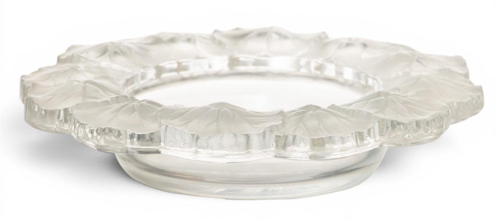 Lalique (France) Crystal Honfleur Centerpiece Bowl H 2" Dia. 9" (1 of 3)