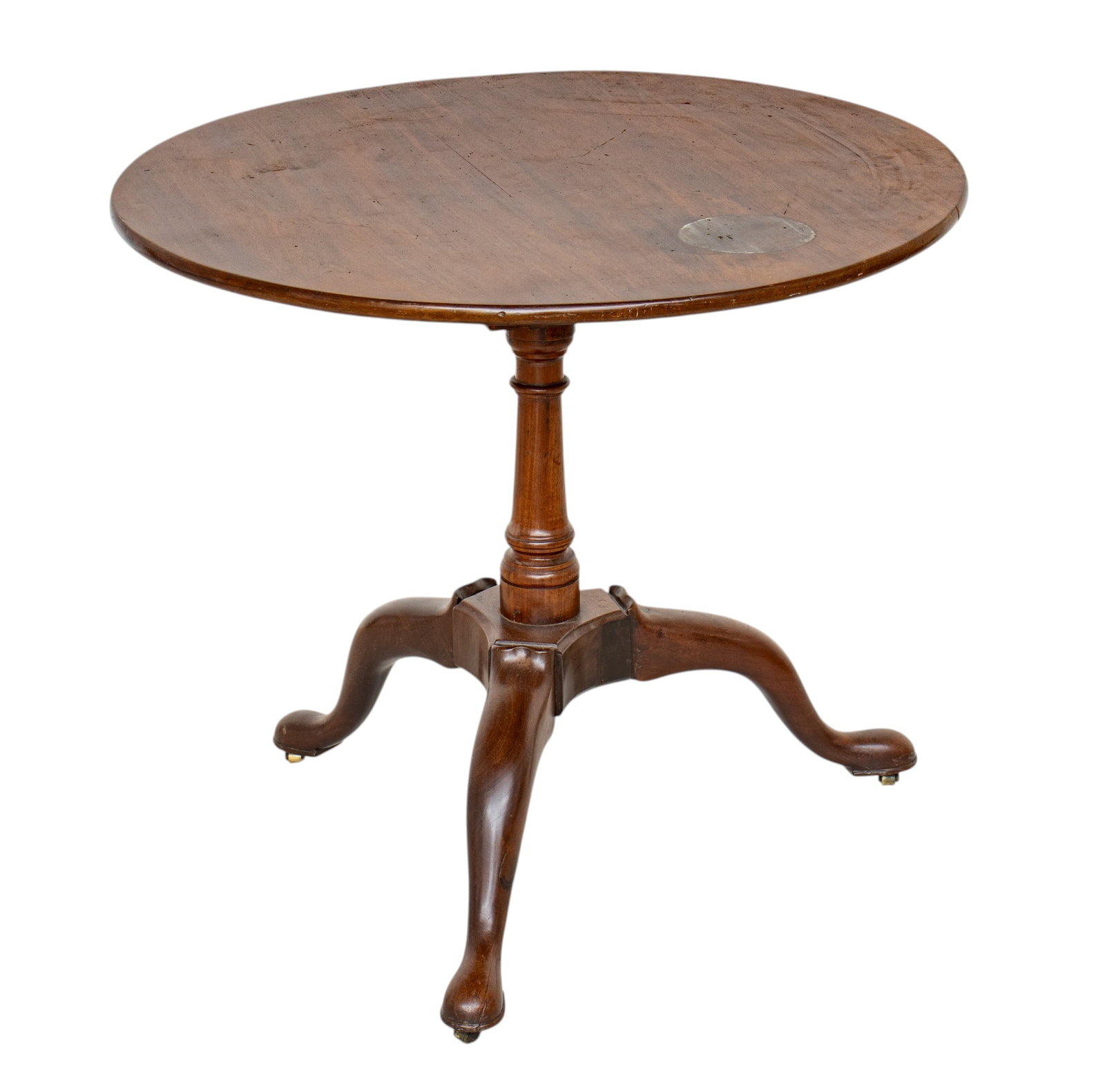 English George II Mahogany Tilt-top Table 18th C., H 28" Dia. 33" (1 of 7)