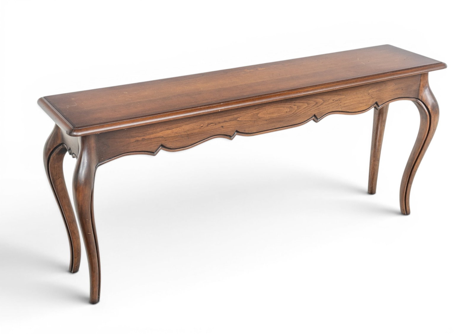 Trouvailles Furniture Co. (Waterville, MA) French Provincial Style Cherry Sofa Table, Ca. 1980, H (1 of 6)