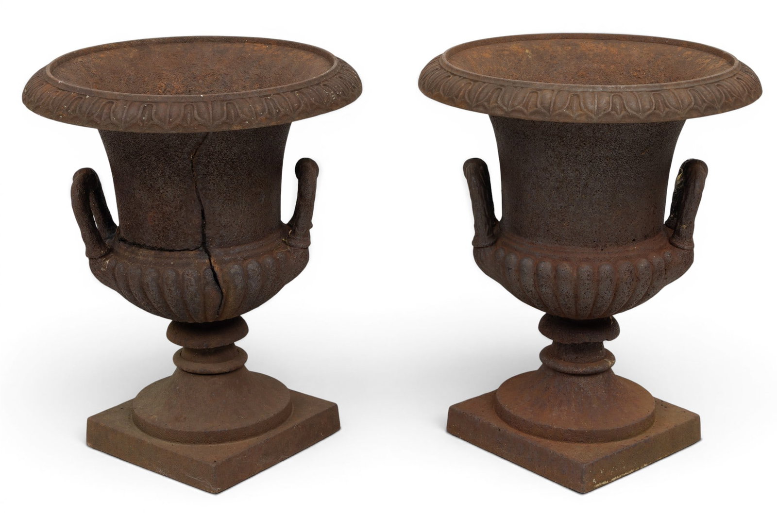 Neoclassical Style Cast Iron Planters, H 18" W 16" 2 PCS (1 of 4)