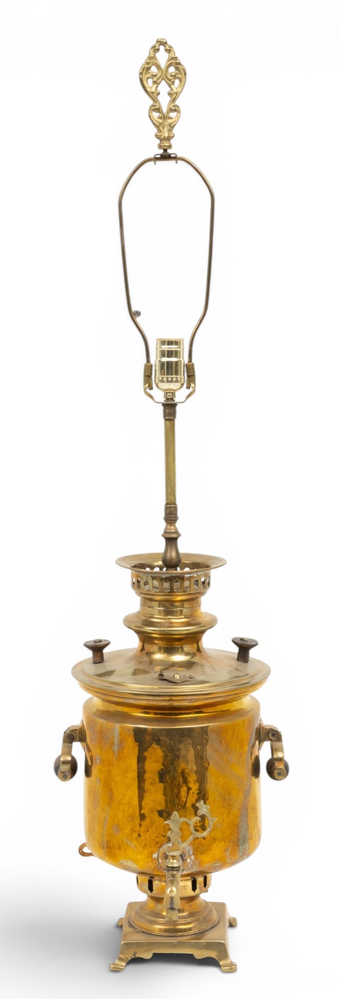 Russian Brass Samovar Mounted As Table Lamp Total 1900, H 38" 1 PC (1 of 5)