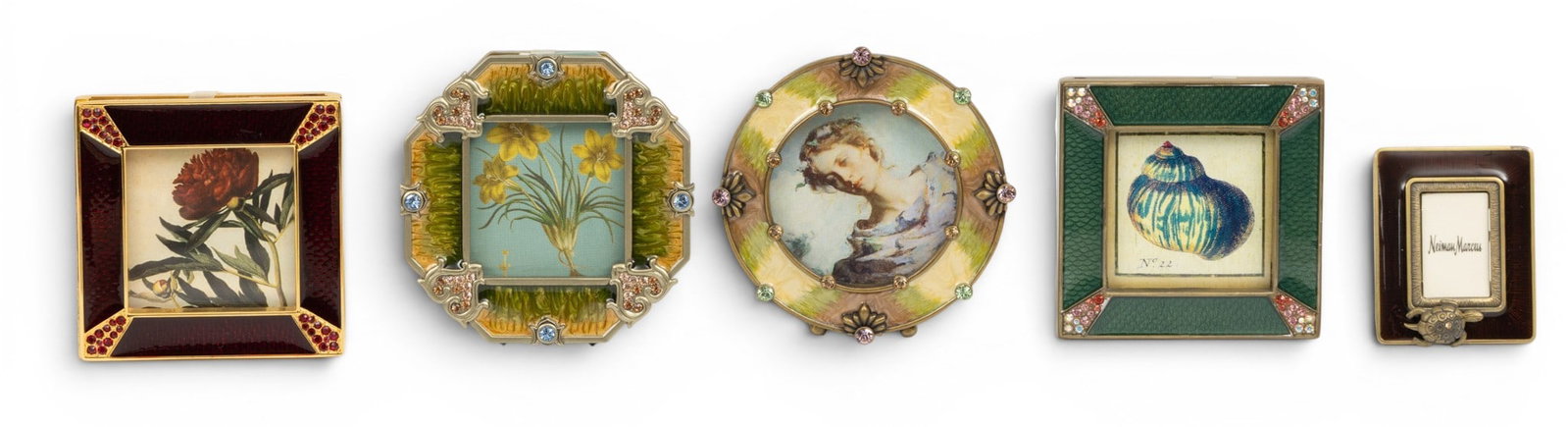 Jay Strongwater (American, B. 1960) Enamel and Gilt Metal Miniature Frames 5 PCS (1 of 3)