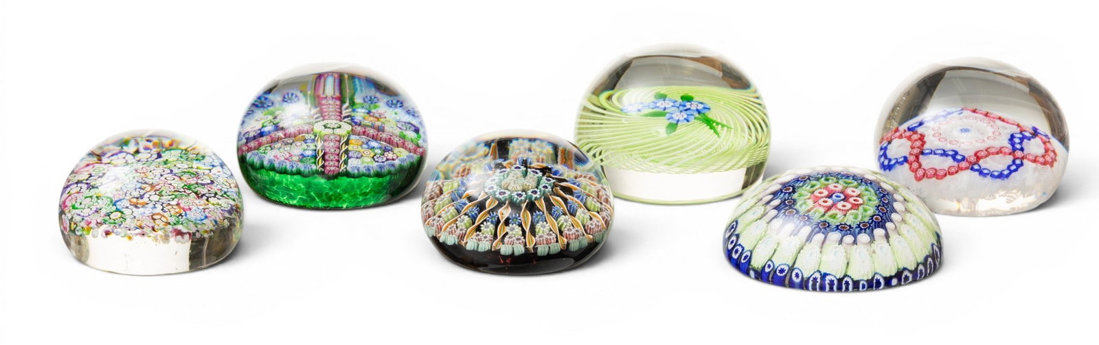 Baccarat Crystal Paperweight (1) D 3", + 5 Other Millefiori High Quality Weights Dia. 3" 6 PCS (1 of 7)