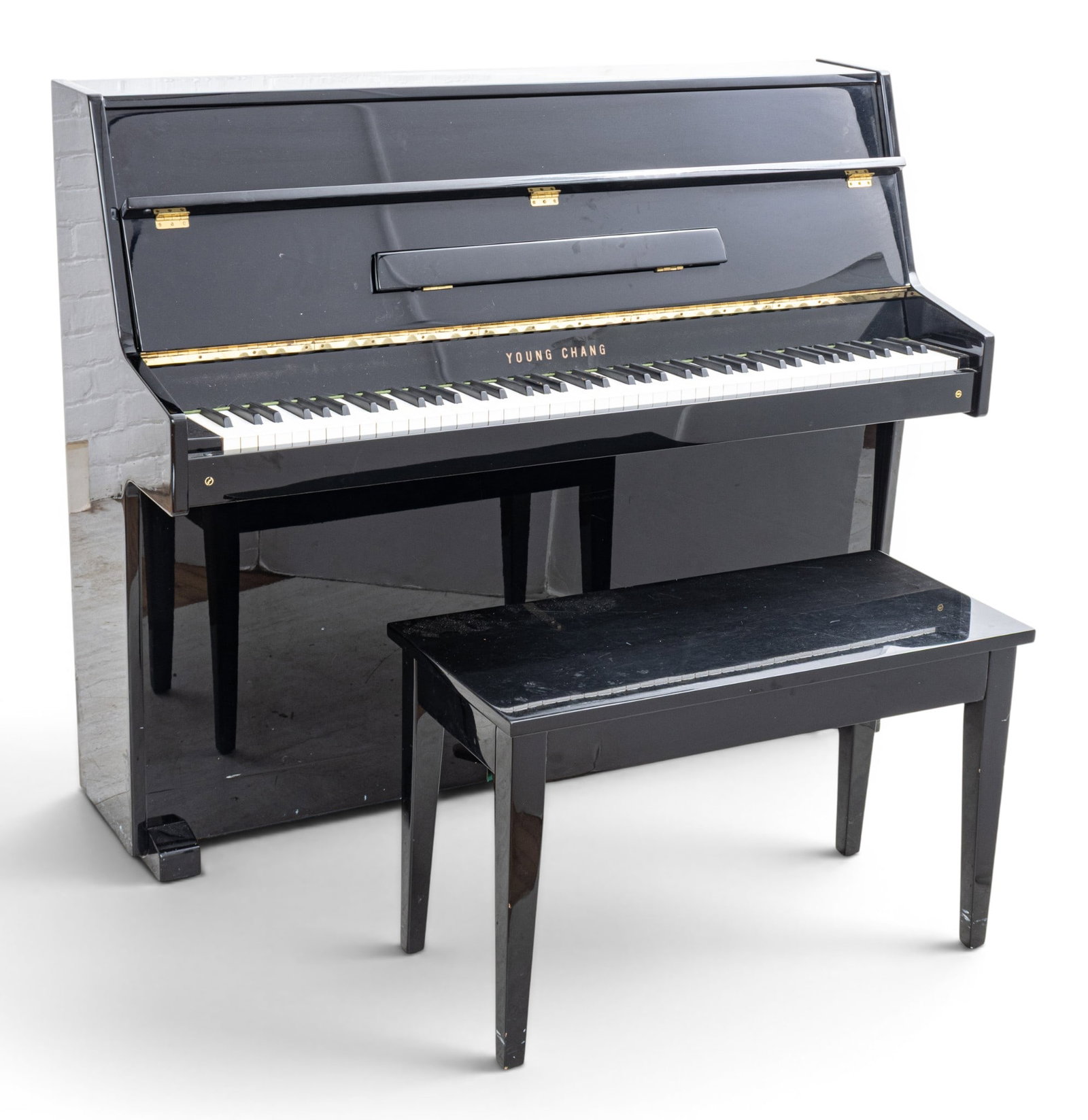 Young Chang Upright Piano, Ca. Late 20th C., 'Model E-101', H 43" W 51" Depth 19.5" (1 of 11)