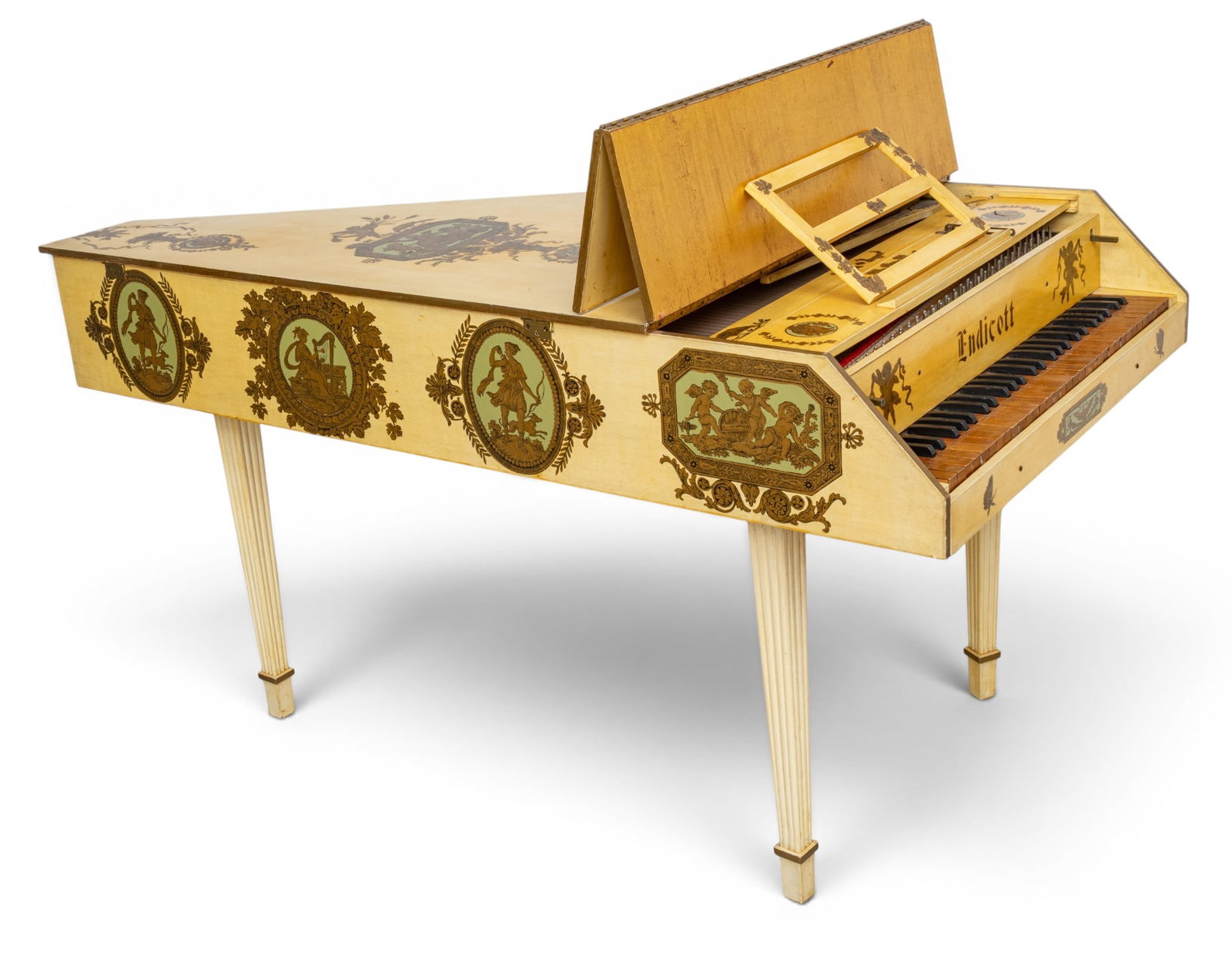 Harpsichord Made by Marianne and Charles Endicott C. 1960, H 35" W 36" L 66" (1 of 12)