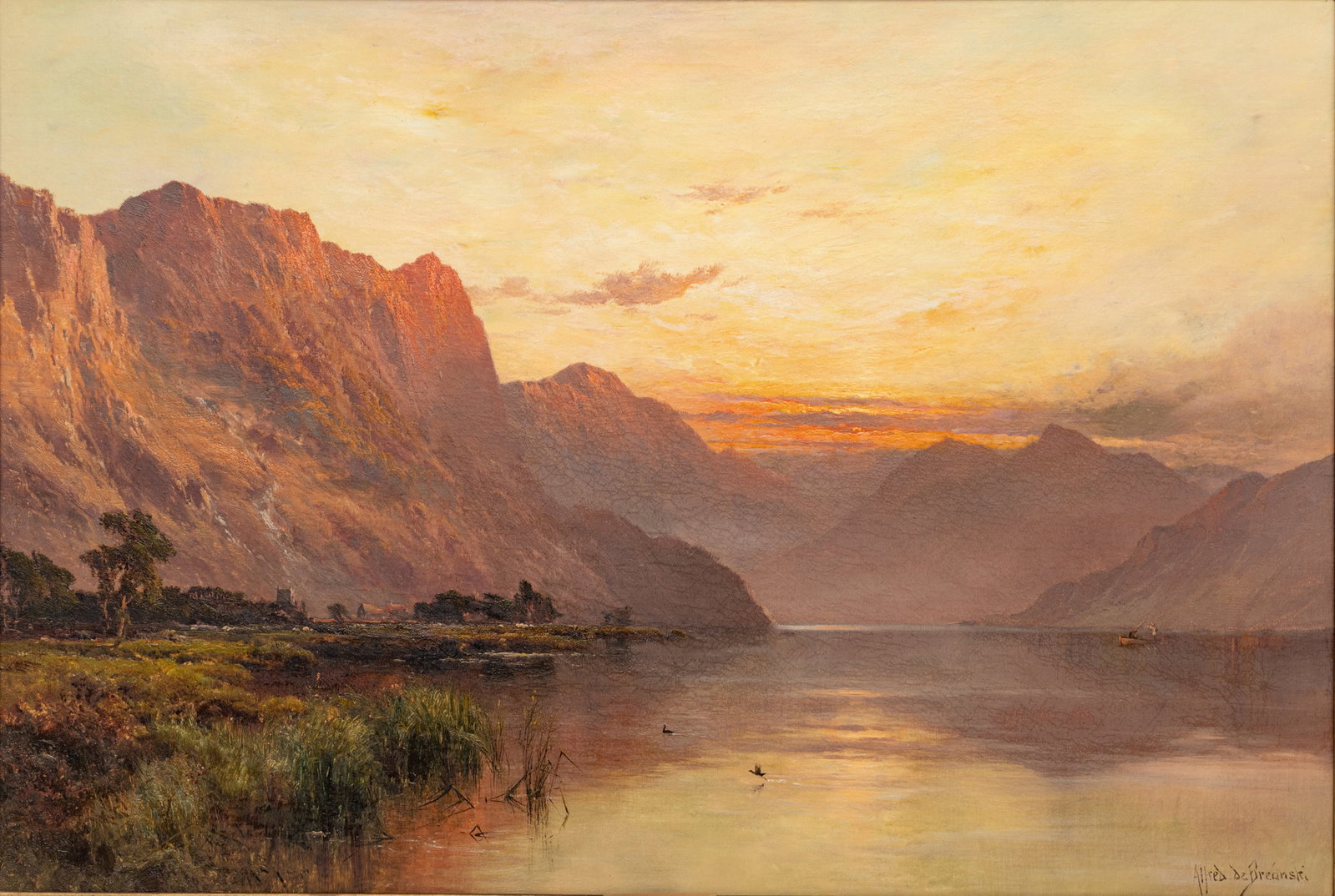 Alfred De Breanski Sr. RBA (British, 1852-1928) Oil on Canvas, Ca. 1880, 'Near Keswick, (1 of 11)