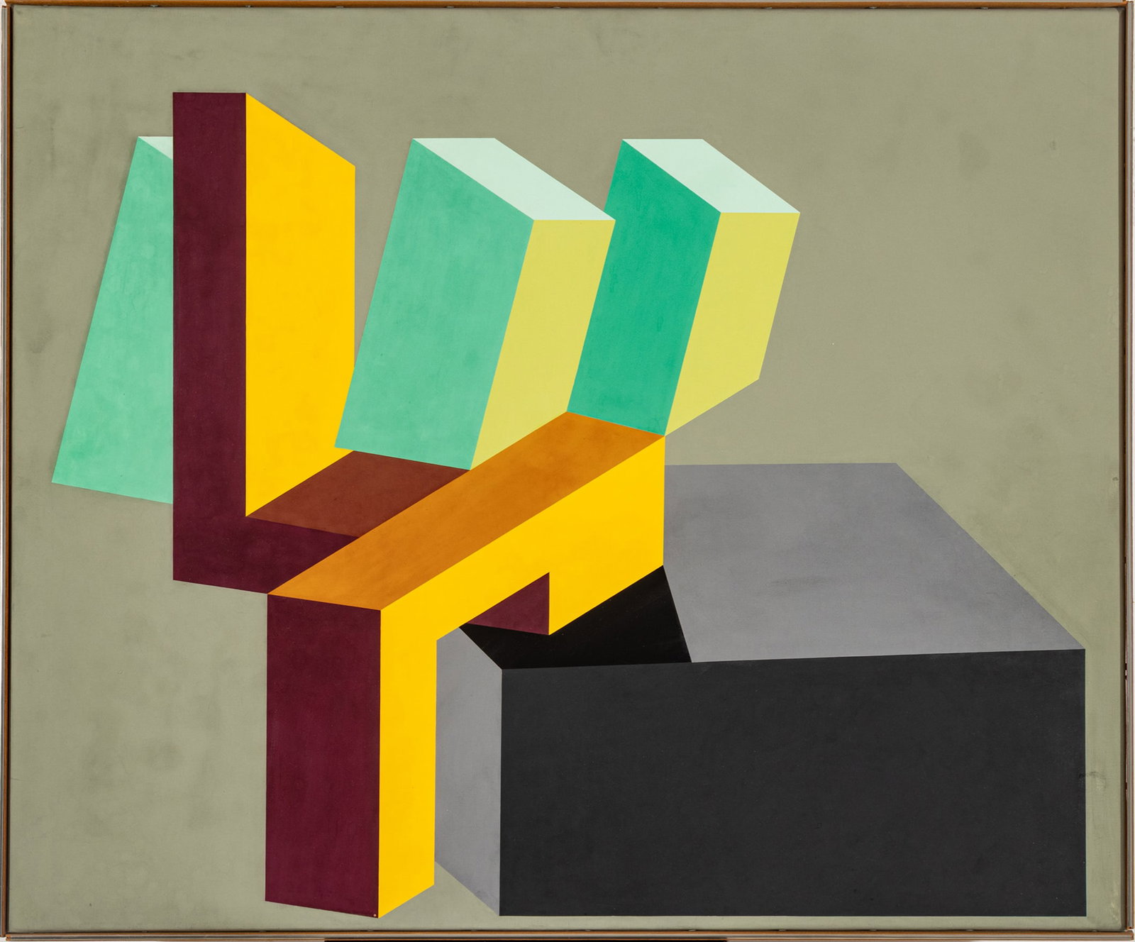 Michael Challenger (English, B. 1939) Acrylic on Canvas, 1970, 'I Saw It First', H 36" W 43.75" (1 of 6)