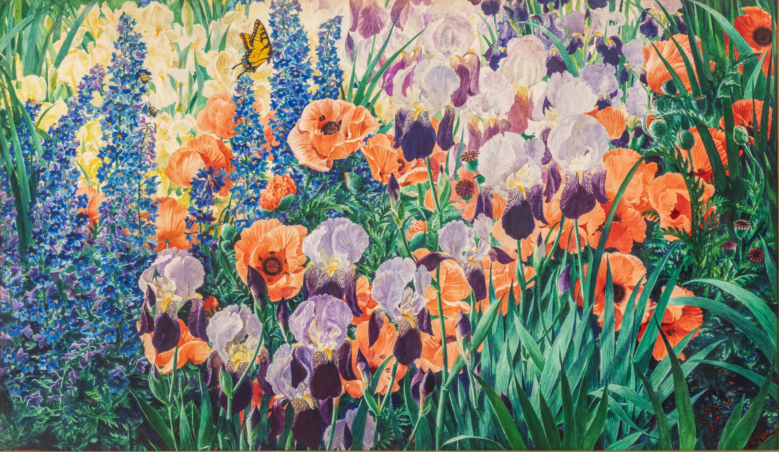 John Rutherford Boyd (American, 1882-1951) Watercolor and Pencil on Paper 'Flower Garden, Irises and (1 of 9)