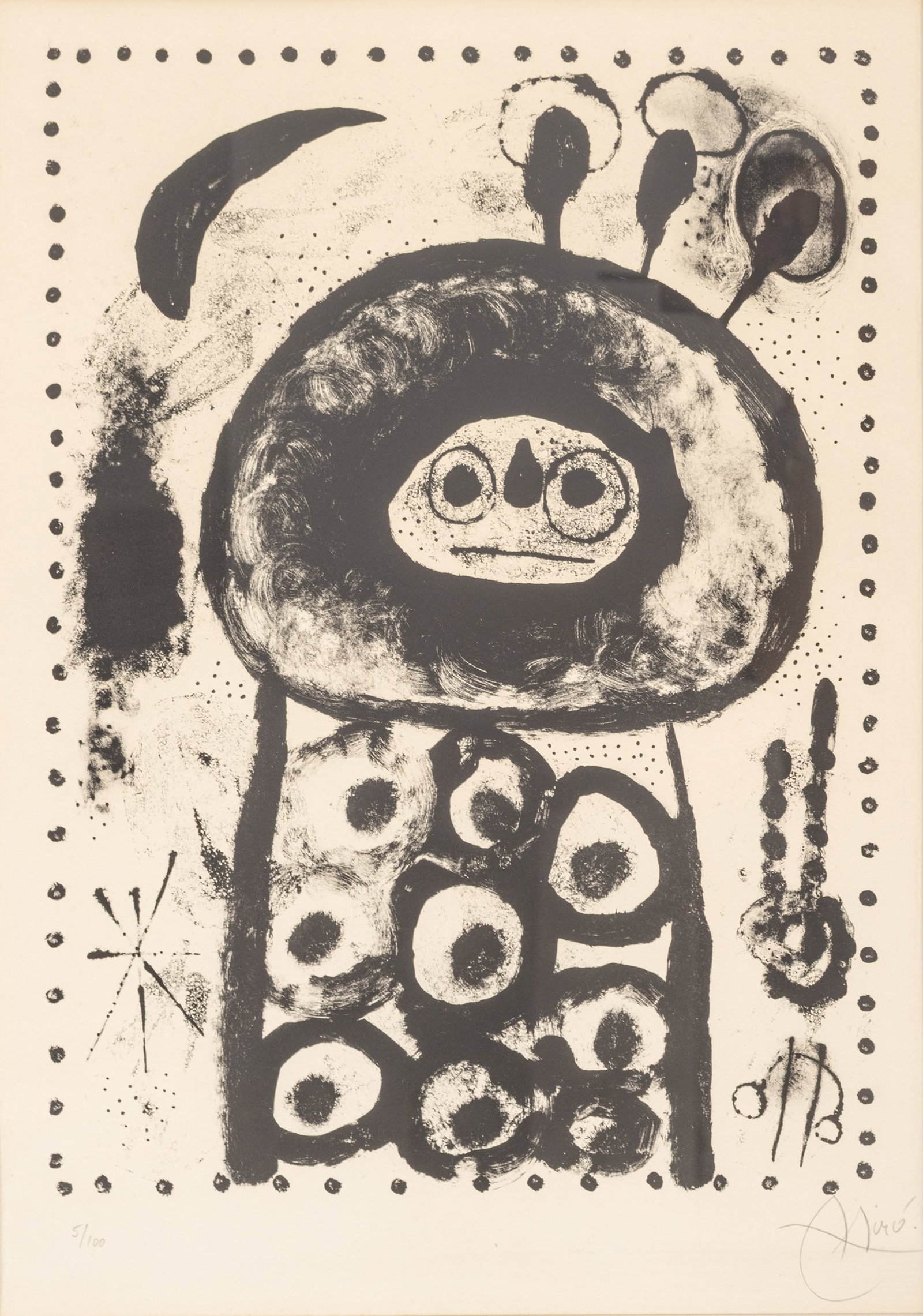 Joan Miro (Spanish, 1893-1893) Lithograph on Arches Wove Paper 1958, 'Diane D'Ephèse (Diana of (1 of 6)