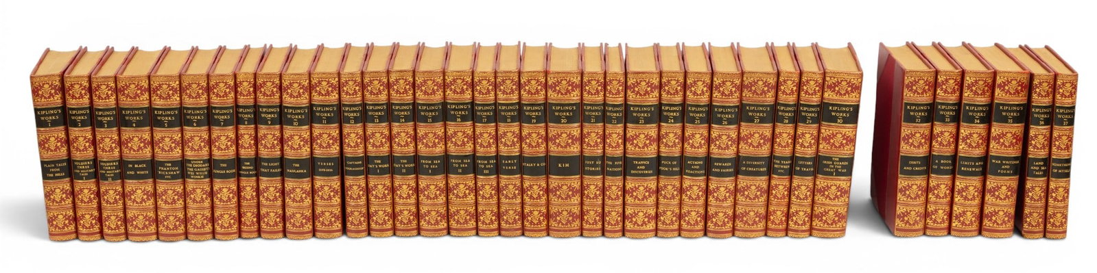 Rudyard Kipling (English, 1865-1936) Signed Completed Works 1897, H 8.25" W 6" 37 PCS (1 of 6)