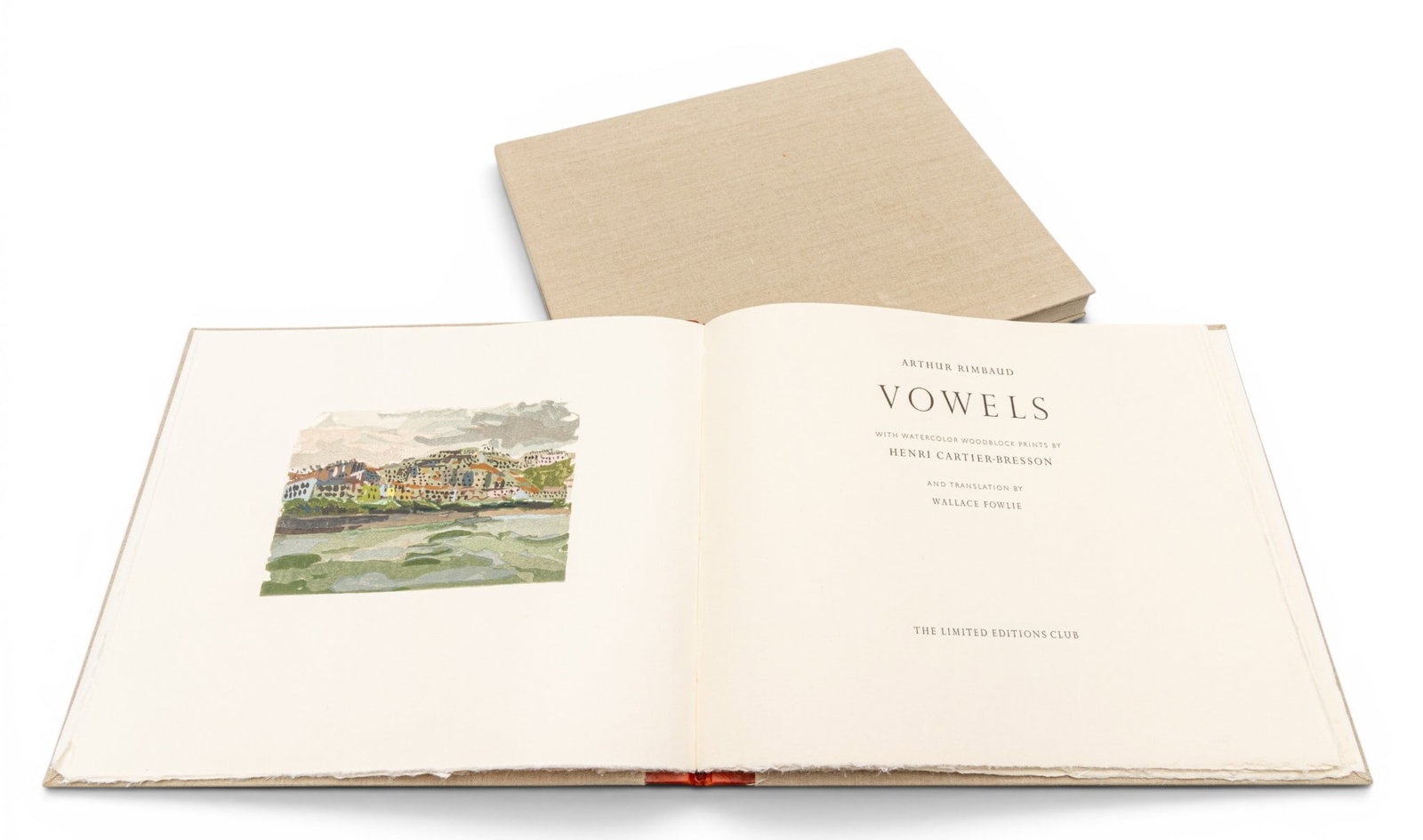 Henri Cartier-Bresson (French, 1908-2004) Text by Arthur Rimbaud Three Watercolor Woodblock Prints (1 of 8)