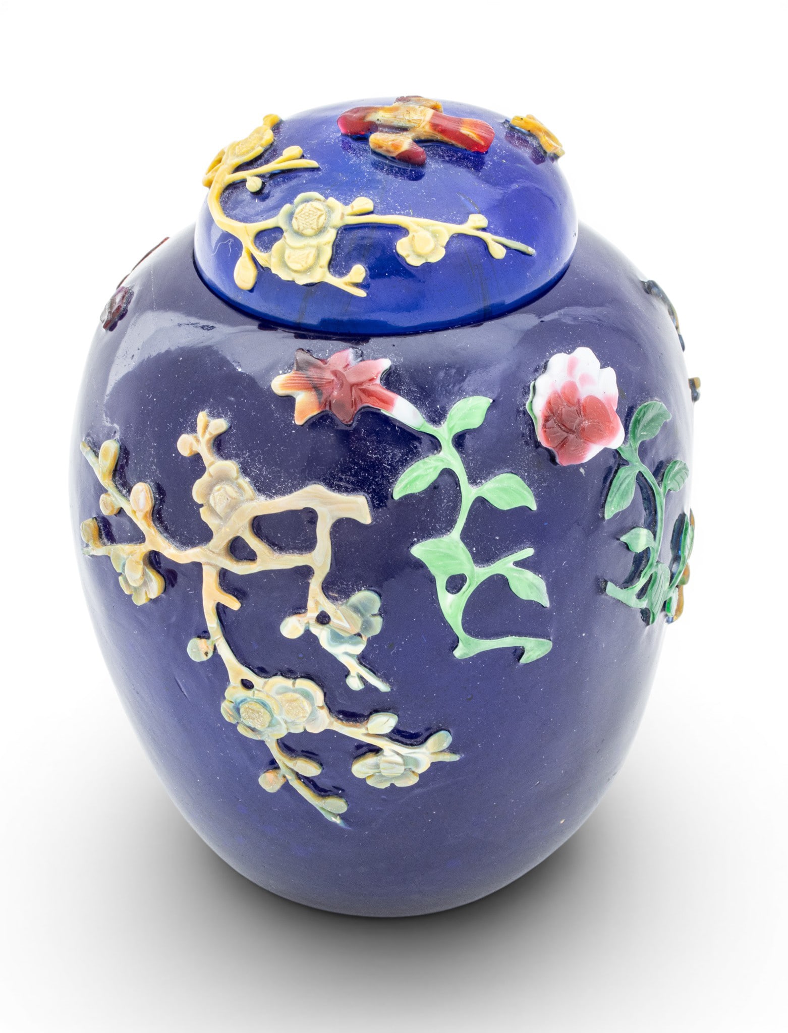 Chinese Kuan Liao Peking Glass Ginger Jar with Cover, 18th C, H 6" Dia. 4.5" (1 of 8)