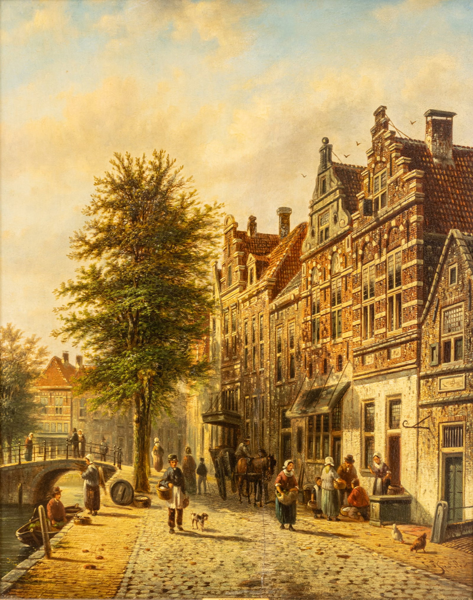Johannes Franciscus Spohler (Dutch, 1853-1923) Oil on Cradled Mahogany Panel, Ca. 19th C., (1 of 10)