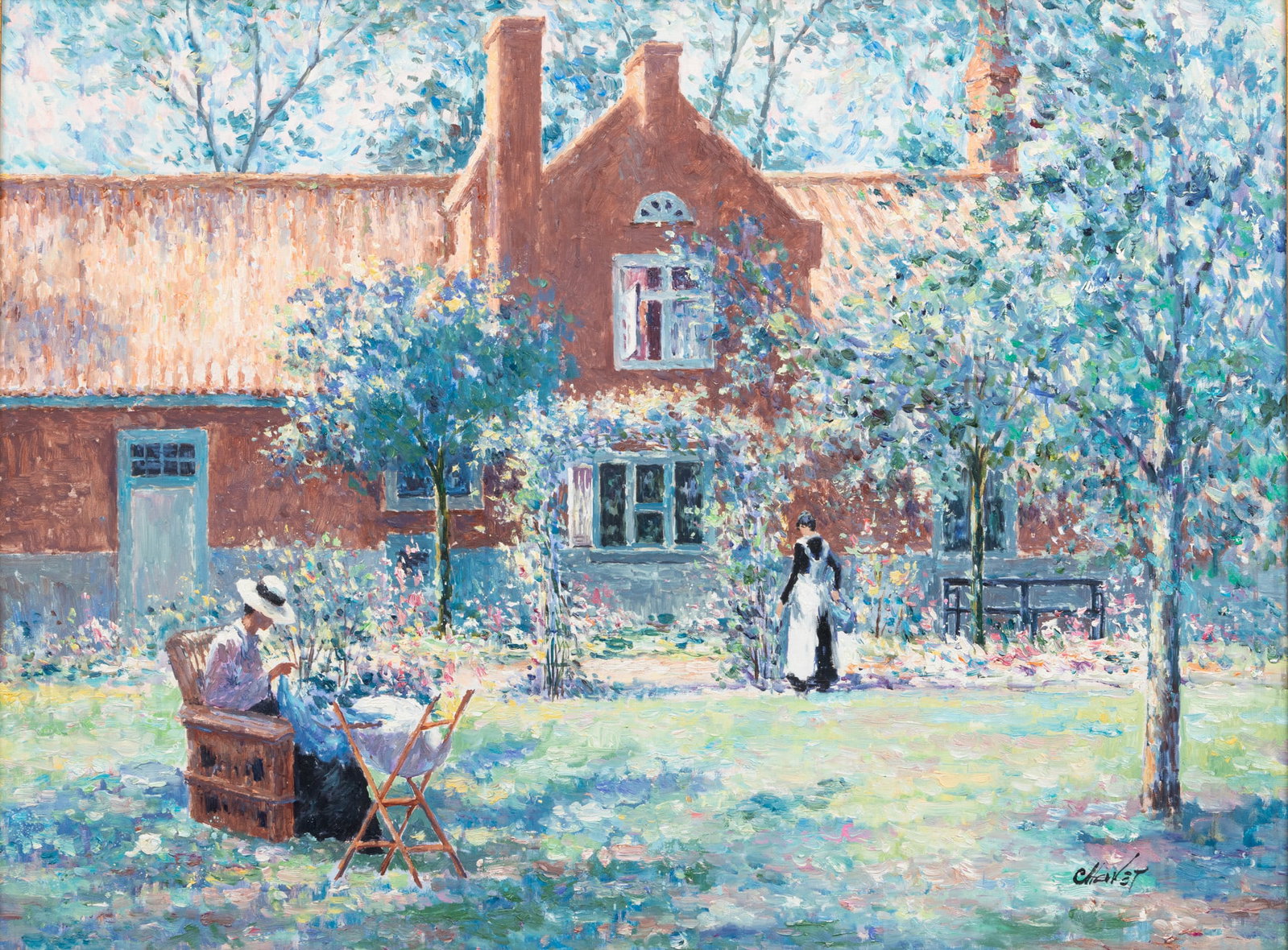 Chavet After Gari Melchers (American, 1860-1932) Oil on Canvas, Ca. Late 20th C., 'The Unpretentious (1 of 6)