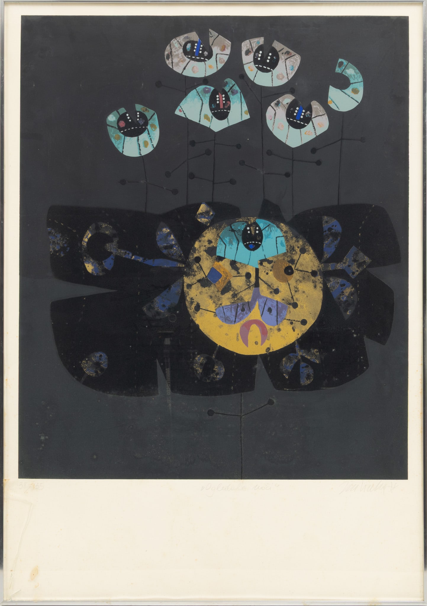 Joze Ciuha (Slovenian, 1924-2015) Screenprint in Colors with Mixed Media on 1978, SN: 38/135, H (1 of 6)